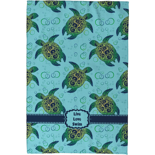 Sea Turtles Waffle Weave Towel - Full Color Print - Approval Image