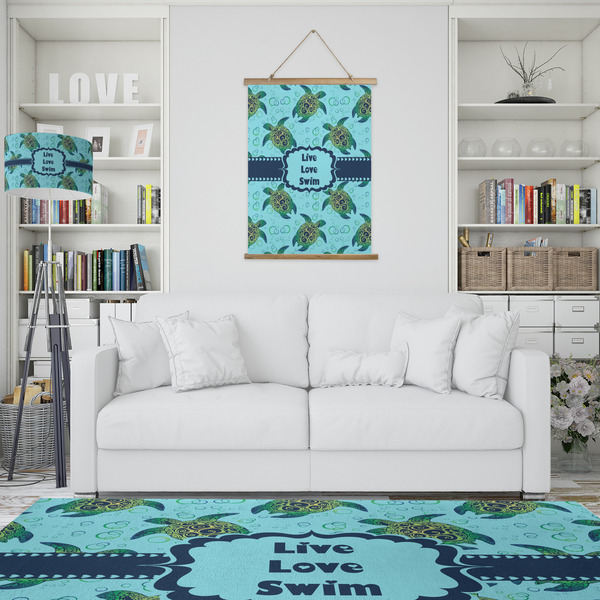 Sea Turtles Wall Hanging Tapestry - Portrait - IN CONTEXT