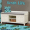 Sea Turtles Wall Name Decal Above Storage bench