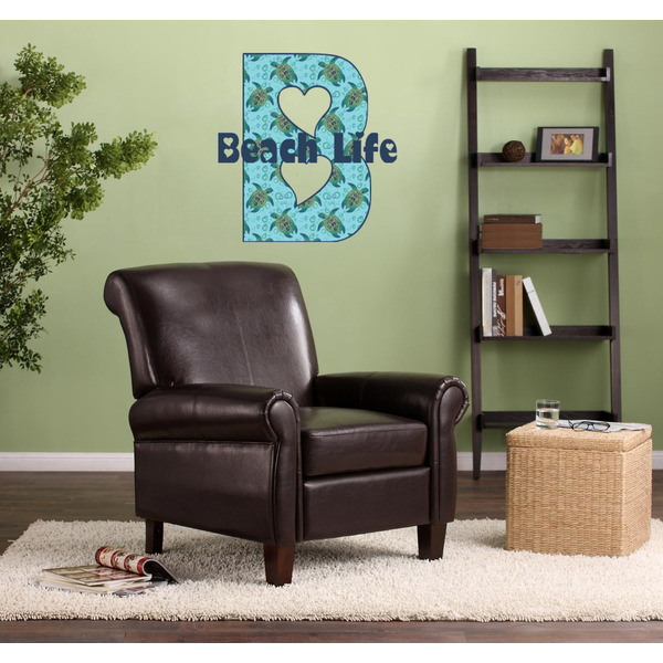 Sea Turtles Wall Name & Initial Large on Living Room Wall