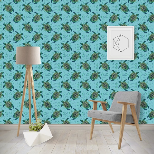 Custom Sea Turtles Wallpaper & Surface Covering (Water Activated - Removable)
