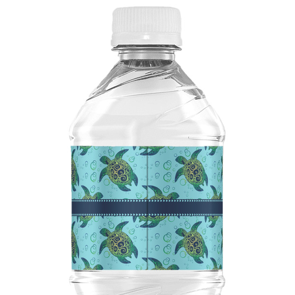 Sea Turtles Water Bottle Label - Back View