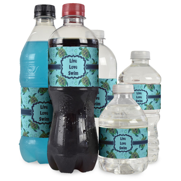 Sea Turtles Water Bottle Label - Multiple Bottle Sizes
