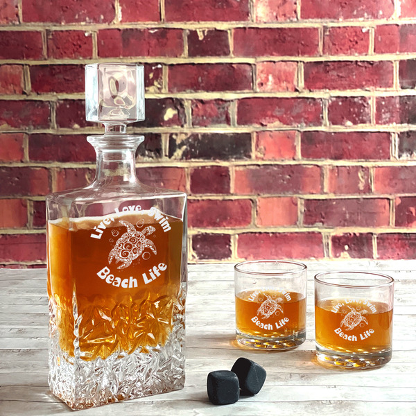 Sea Turtles Whiskey Decanters - 26oz Rect - LIFESTYLE
