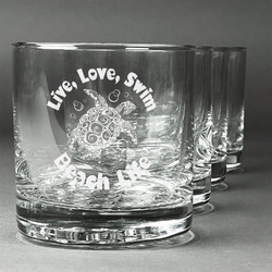 Sea Turtles Whiskey Glasses (Set of 4) (Personalized)