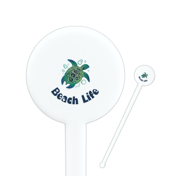 Custom Sea Turtles Round Plastic Stir Sticks