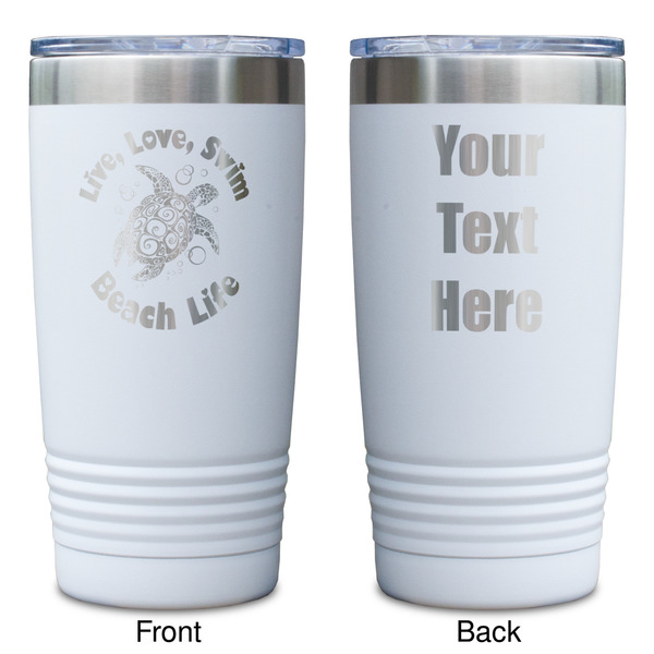 Sea Turtles White Polar Camel Tumbler - 20oz - Double Sided - Approval