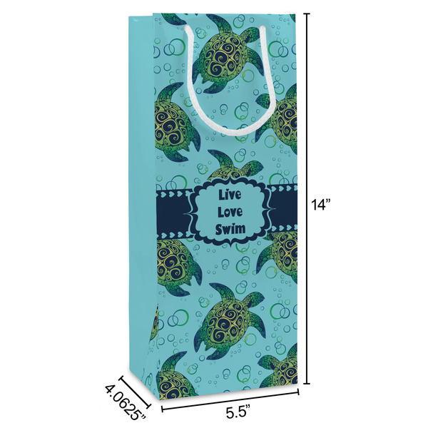Sea Turtles Wine Gift Bag - Dimensions