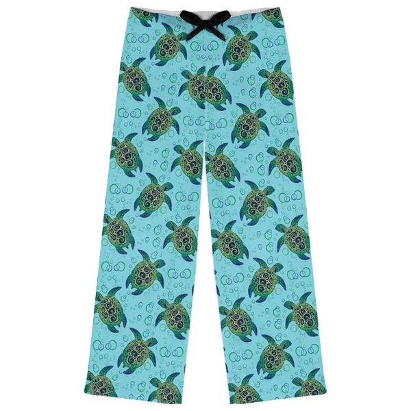 Custom Sea Turtles Womens Pajama Pants - L
