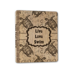 Sea Turtles Wood 3-Ring Binder - 1" Half-Letter Size