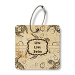 Sea Turtles Wood Luggage Tag - Square