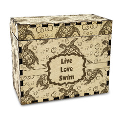 Sea Turtles Wood Recipe Box - Laser Engraved