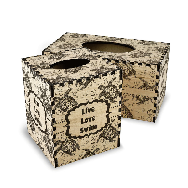 Sea Turtles Wood Tissue Box Covers - Parent/Main