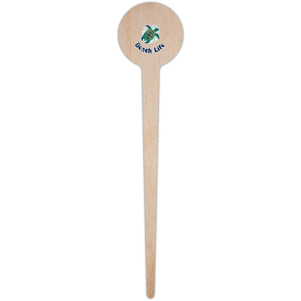 Sea Turtles Wooden 4" Food Pick - Round - Single Pick