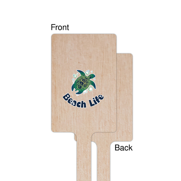 Sea Turtles Wooden 6.25" Stir Stick - Rectangular - Single - Front & Back