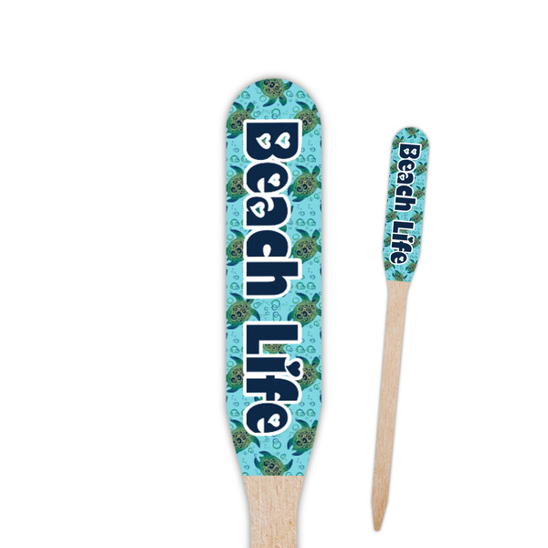 Custom Sea Turtles Paddle Wooden Food Picks - Single Sided
