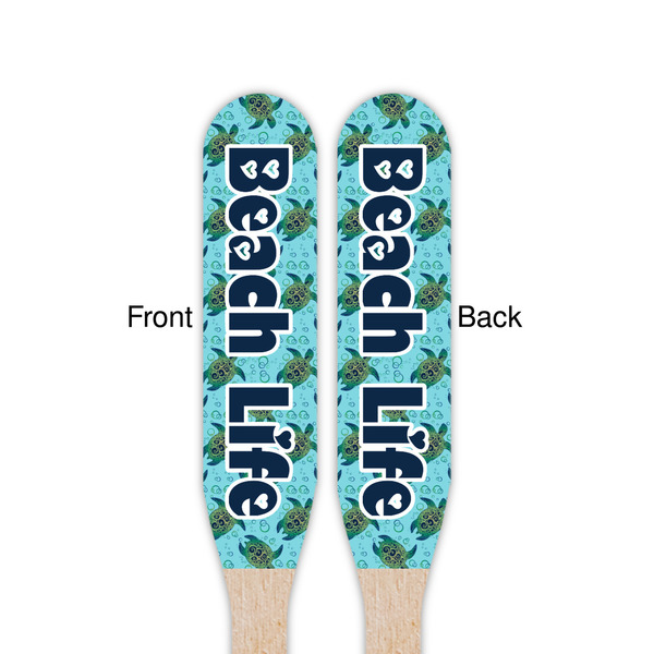 Sea Turtles Wooden Food Pick - Paddle - Double Sided - Front & Back