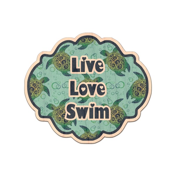 Custom Sea Turtles Genuine Maple or Cherry Wood Sticker (Personalized)