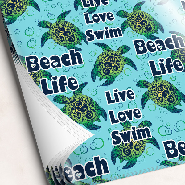 Custom Sea Turtles Wrapping Paper Sheets - Single-Sided - 20" x 28"