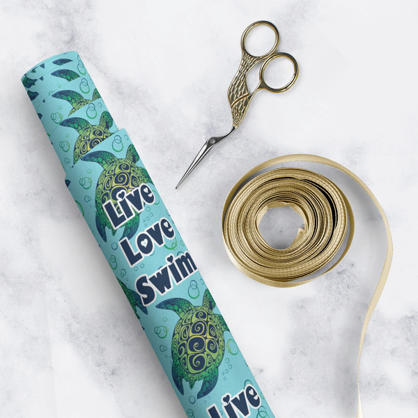 Sea Turtles Wrapping Paper Roll - Matte - In Context