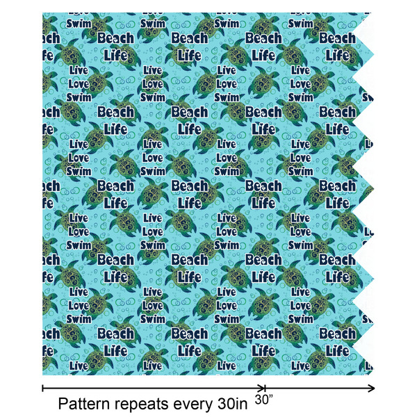 Sea Turtles Wrapping Paper Roll - Satin - Partial Roll