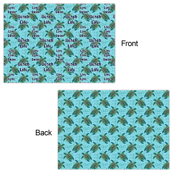 Sea Turtles Wrapping Paper Sheet - Double Sided - Front & Back