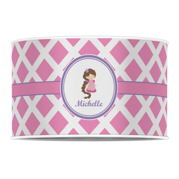 Diamond Print w/Princess 12" Drum Lampshade - FRONT (Poly Film)