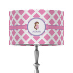 Diamond Print w/Princess 12" Drum Lamp Shade - Fabric (Personalized)