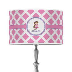 Diamond Print w/Princess 12" Drum Lamp Shade - Poly-film (Personalized)