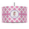 Diamond Print w/Princess 12" Drum Pendant Lamp - Fabric (Personalized)