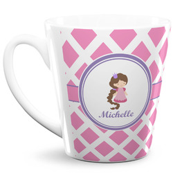 Diamond Print w/Princess 12 Oz Latte Mug (Personalized)
