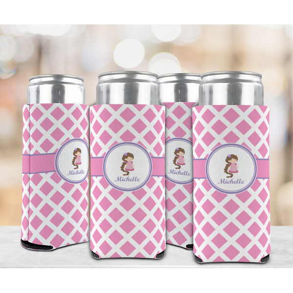 Diamond Print w/Princess 12oz Tall Can Sleeve - Set of 4 - LIFESTYLE