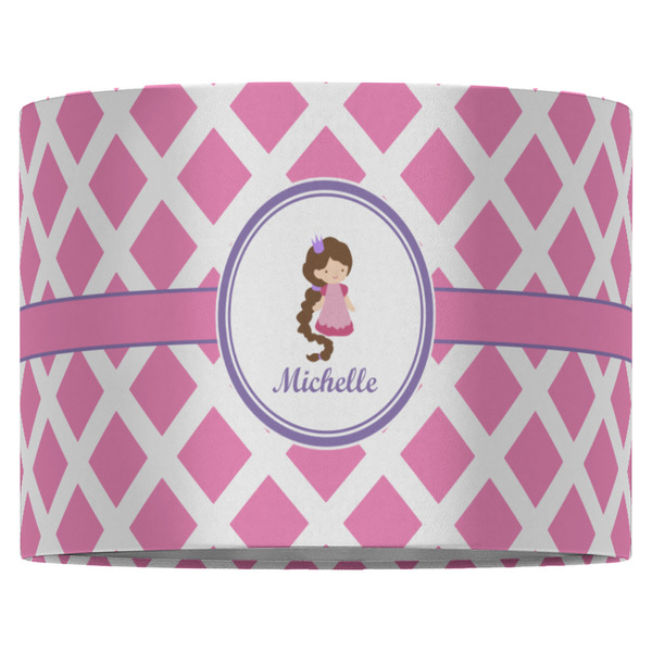 Diamond Print w/Princess 16" Drum Lampshade - FRONT (Fabric)