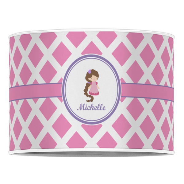 Diamond Print w/Princess 16" Drum Lampshade - FRONT (Poly Film)