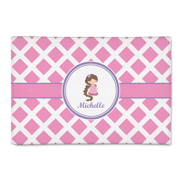 Custom Diamond Print w/Princess 2' x 3' Indoor Area Rug (Personalized)