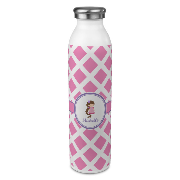 Custom Diamond Print w/Princess 20oz Stainless Steel Water Bottle - Full Print (Personalized)