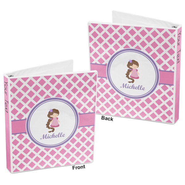Diamond Print w/Princess 3-Ring Binder Front and Back