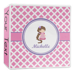 Diamond Print w/Princess 3-Ring Binder - 2 inch (Personalized)