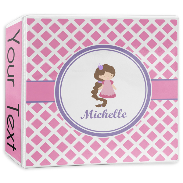 Custom Diamond Print w/Princess 3-Ring Binder - 3 inch (Personalized)