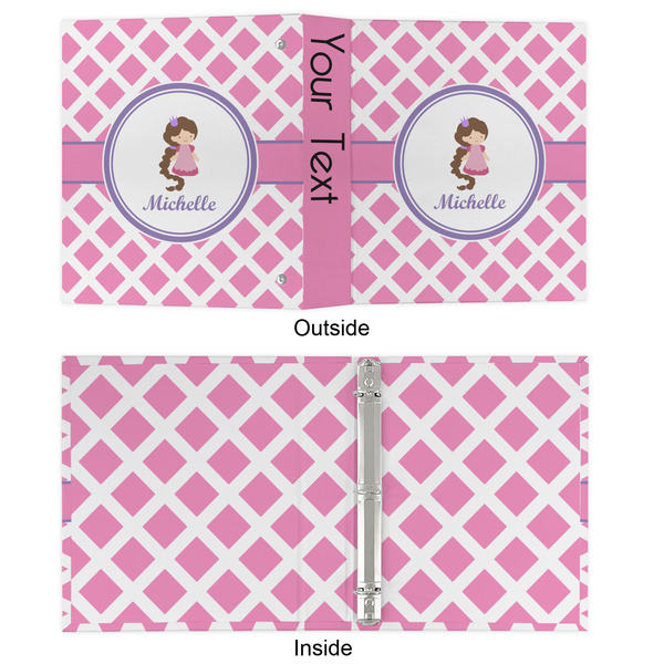 Diamond Print w/Princess 3 Ring Binders - Full Wrap - 1" - APPROVAL