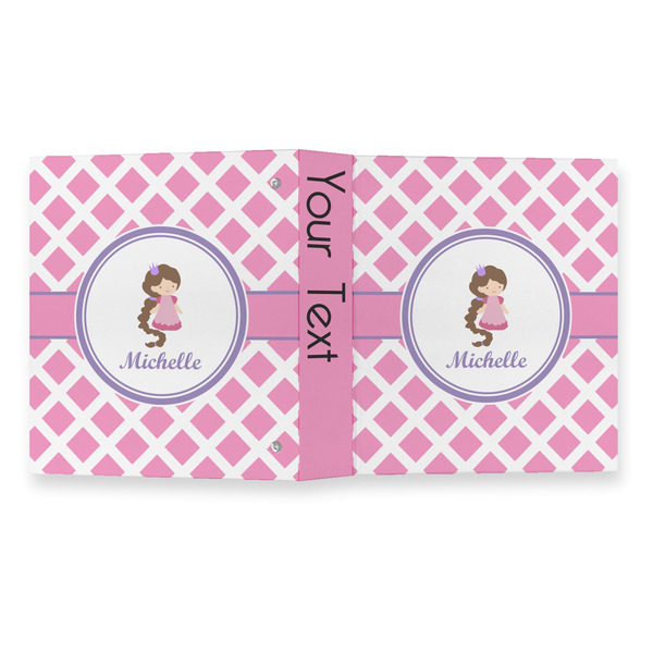 Diamond Print w/Princess 3 Ring Binders - Full Wrap - 1" - OPEN OUTSIDE