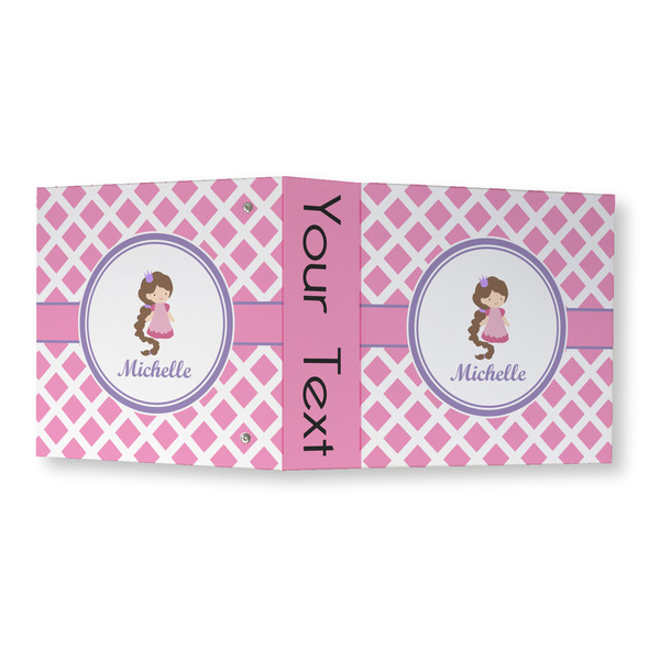 Diamond Print w/Princess 3 Ring Binders - Full Wrap - 3" - OPEN OUTSIDE