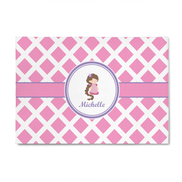 Custom Diamond Print w/Princess 4' x 6' Patio Rug (Personalized)