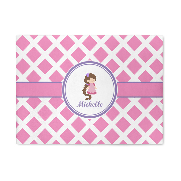 Custom Diamond Print w/Princess 5' x 7' Patio Rug (Personalized)