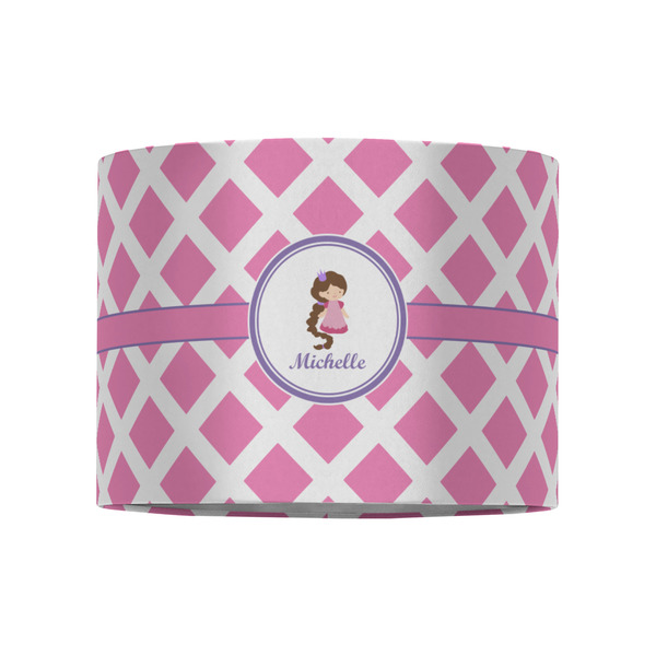 Diamond Print w/Princess 8" Drum Lampshade - FRONT (Fabric)