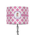 Diamond Print w/Princess 8" Drum Lamp Shade - Fabric (Personalized)