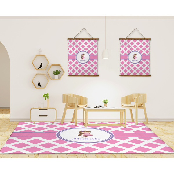 Diamond Print w/Princess 8'x10' Indoor Area Rugs - IN CONTEXT