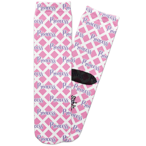 Custom Diamond Print w/Princess Adult Crew Socks (Personalized)