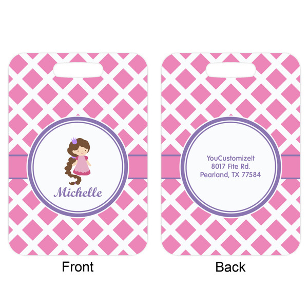 Diamond Print w/Princess Aluminum Luggage Tag (Front + Back)