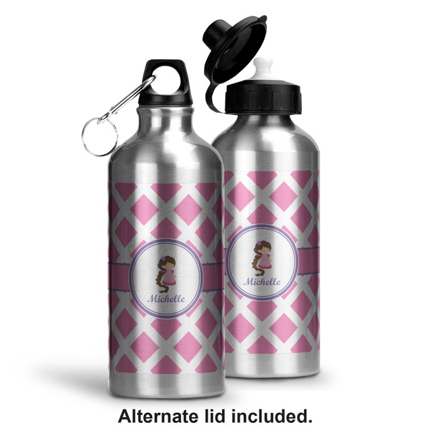 Diamond Print w/Princess Aluminum Water Bottle - Alternate lid options